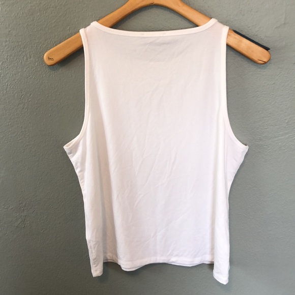J. Crew White Sleeveless Tank Top Large NWT - Picture 2 of 8